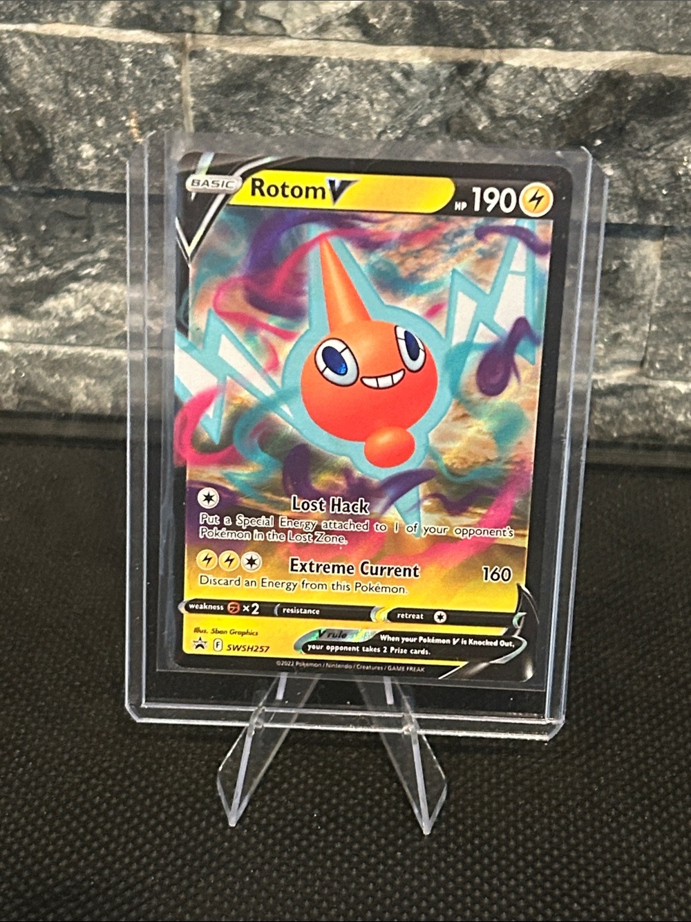 Pokemon Sword & Shield Rotom V Full Art Black Star Promo SWSH257